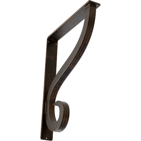 Ashford Triple, Wrought Iron Bracket, (Triple Center Brace), Antiqued Bronze 2W  X 12D X 15H